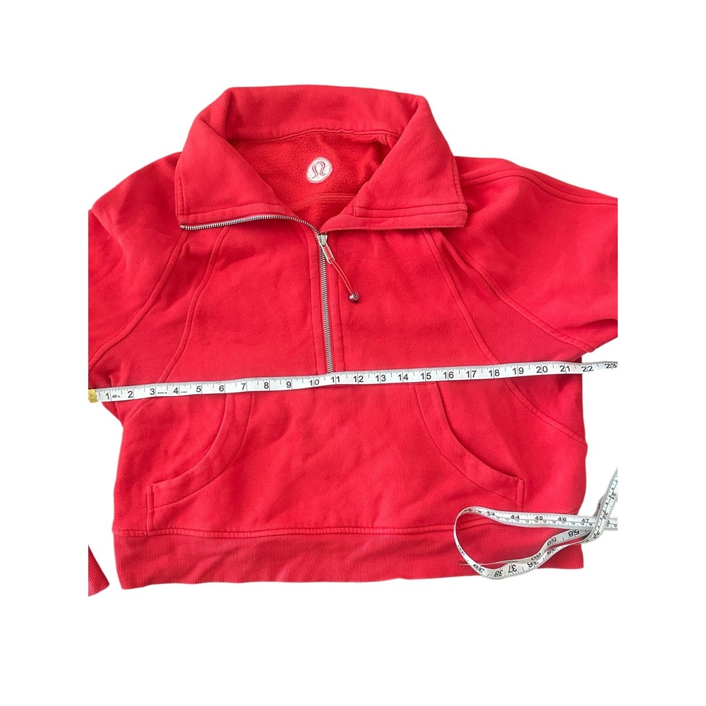 Lululemon Scuba Oversized Funnel Neck Half Zip Carnation Red M/L - Picture 4 of 9
